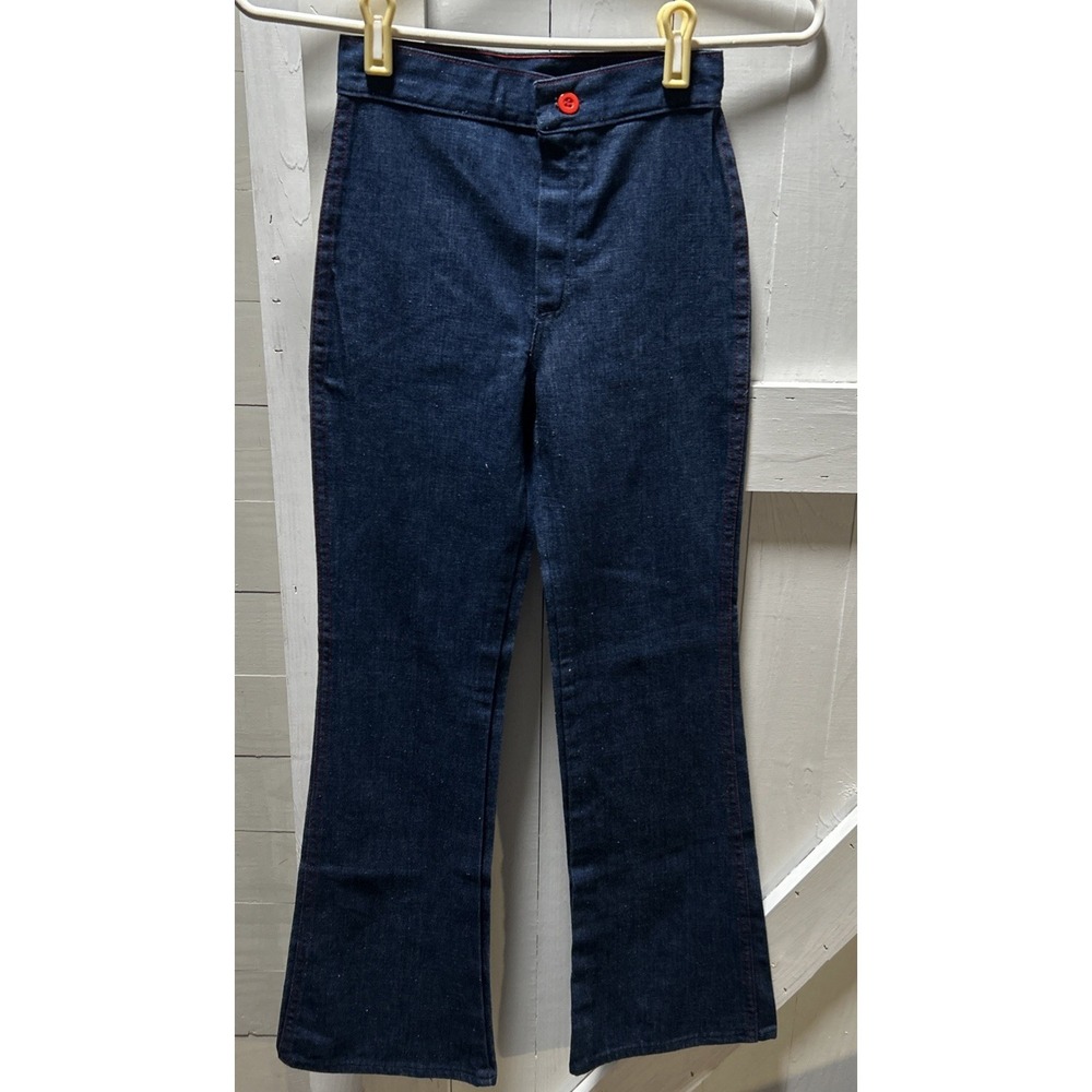 Vintage Young Marverick Jeans Girls Size 8 Slim WPL 6428 Flare Retro Stitching